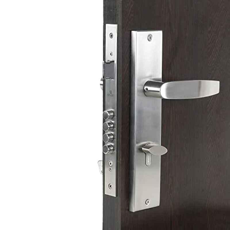 Homexpert Curve-OSK 10 inch 60mm Stainless Steel Silver Cylindrical Plate One Side Key Mortise Door Lock Set