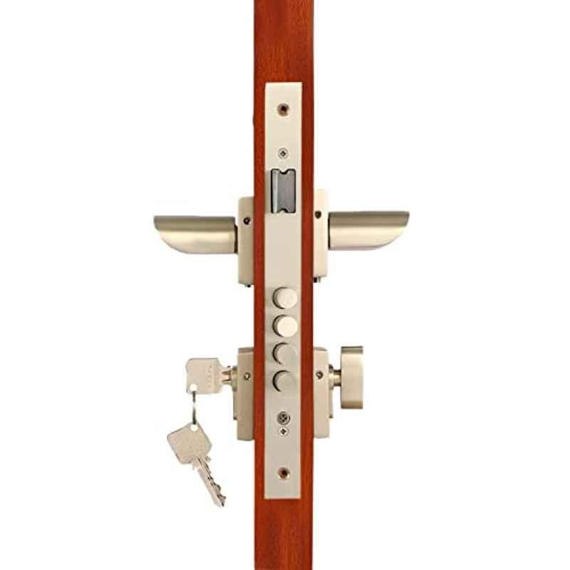 Voltizi 70mm â€ŽZinc â€ŽSatin Finish Rose Mortise Door Lock Set for Main Door, CRZ020
