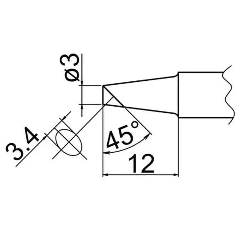 Hakko 3mm 3BC-Type Soldering Tip, T20-BCF3