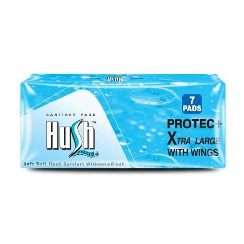 Hush Protec+ 7 Pcs 280mm Straight Sanitary Napkins with Wings, HPSNW-4-7 (Pack of 10)