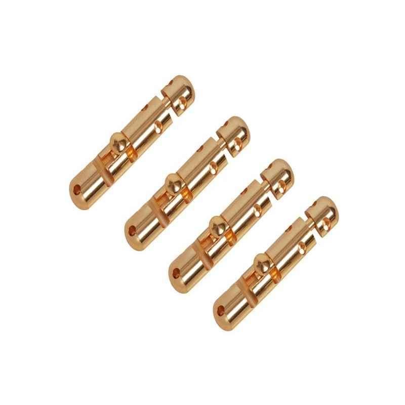 Smart Shophar 6 inch Brass Gold Capsule Tower Bolt, SHA10TW-CAPS-GL06-P4 (Pack of 4)