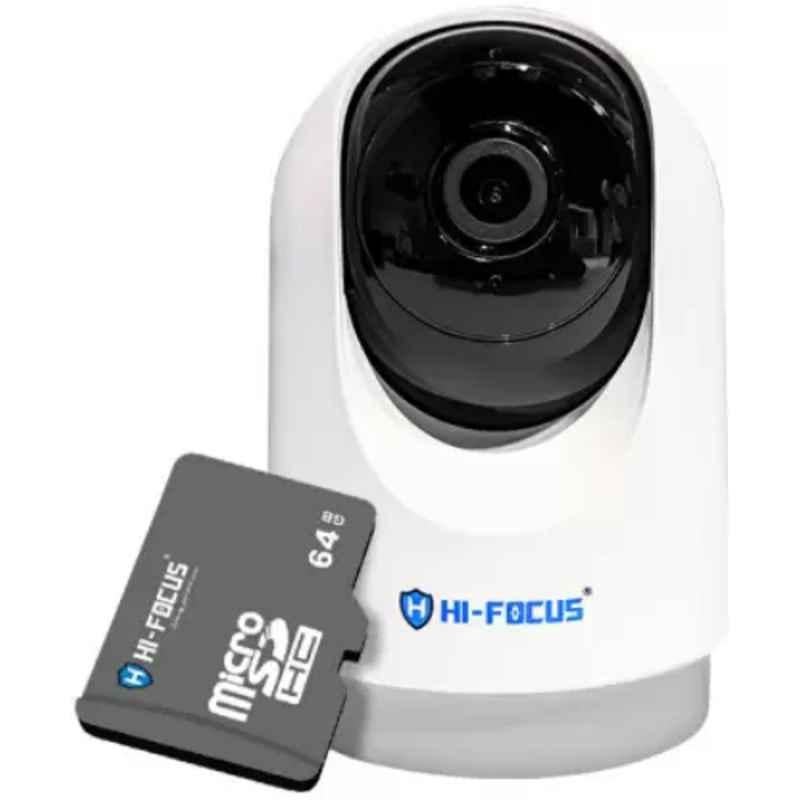HI Focus 3MP WiFi White Indoor PT Security Camera with Free 64GB SD Card, HC-IPC-RG31T-64GB