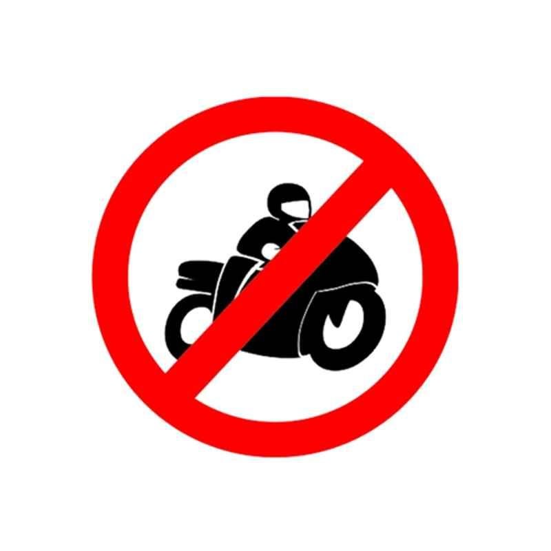 Ladwa 600mm Aluminium Red & White Circle Two Wheeler Prohibited Mandatory Retro Reflective Road Signage, LSI-MCSB-600mm-RTP