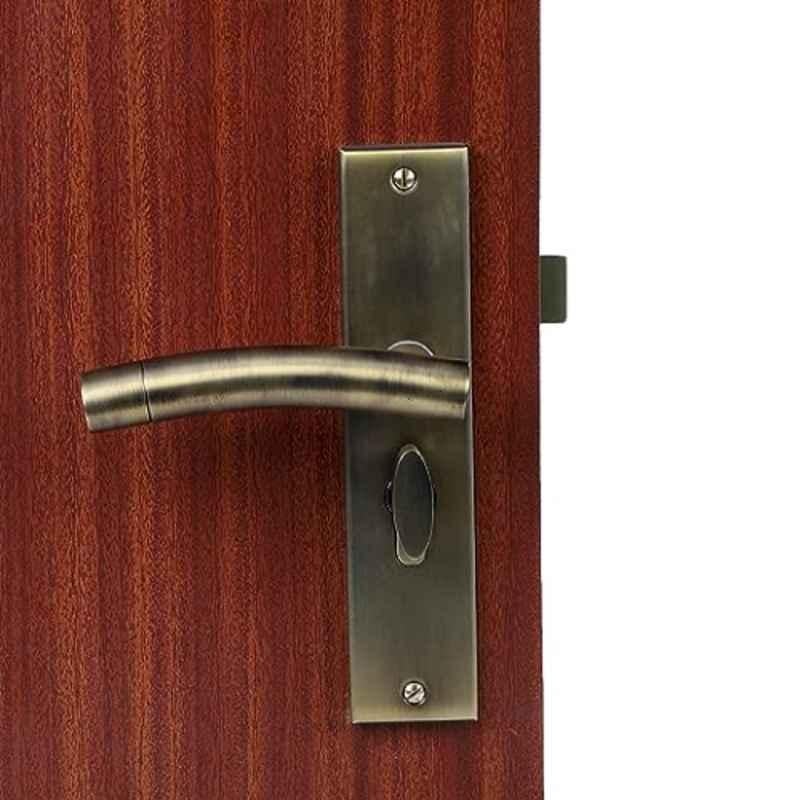 Homexpert MG1101 8 inch 60mm Stainless Steel Antique Brass Finish Cylindrical Plate One Side Key Mortise Door Lock Set