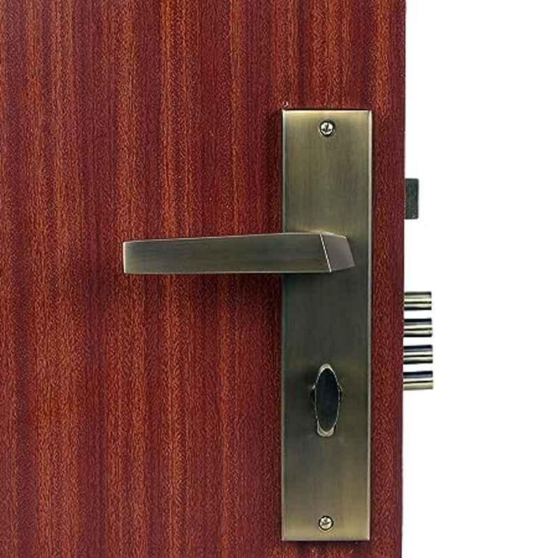 Handle Waala Sana 10 inch 60mm Stainless Steel Antique Brass Finish Cylindrical Plate One Side Key Mortise Door Lock Set