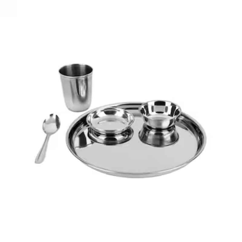 Omega 5 Pcs Stainless Steel Silver Dinner Thali Set