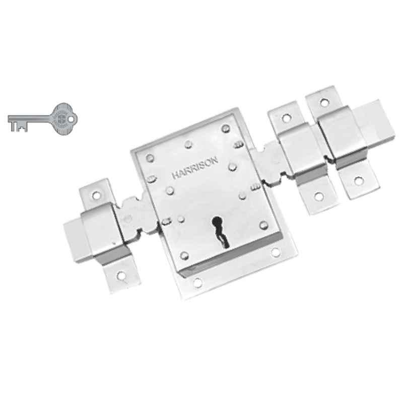 Harrison Zig-Zag 10 Turn BCP Finish Godown Lock with 2 Keys for Double Door, 0579