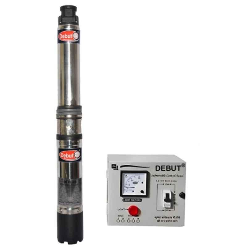 Debut 1HP 8 Stage Pure Copper Oil Filled Submersible Pump Set with Control Panel & 1 Year Warranty, Head: 80-120 ft