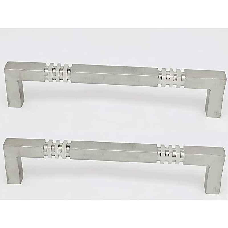 Smart Shophar 10 inch Stainless Steel Multicolour Palm Cabinet Handle, SHA40CH-PALM-SL10-P2 (Pack of 2)