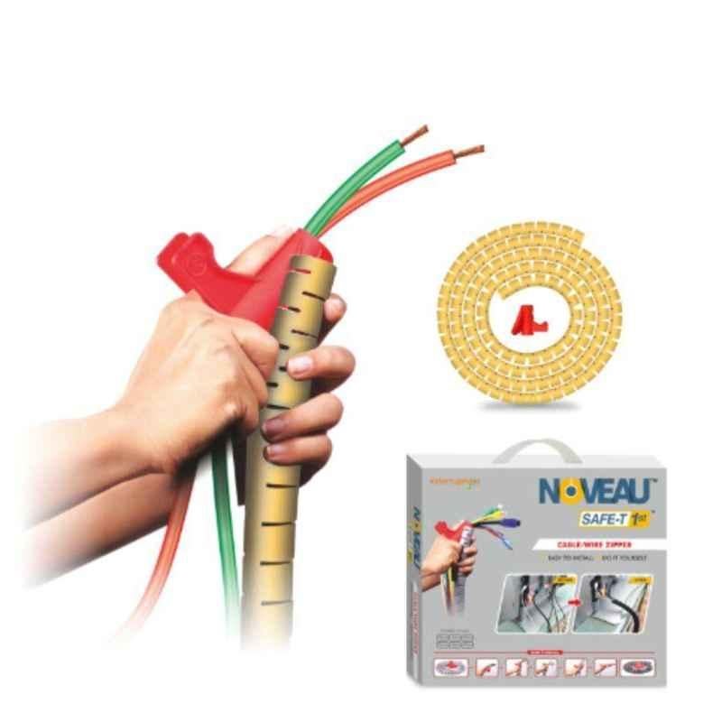 Noveau Safe-T-1ST 40mm 1.5mm Virgin HDPE Metallic Gold Cable Zipper with Colour Box, NSFZ40MG1105