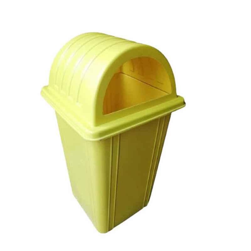 Delta Solutions 110L Plastic Yellow Litter Dome Dustbin