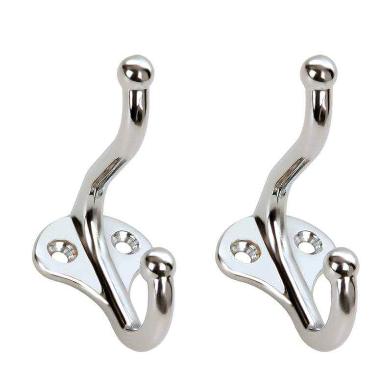 Abyss ABDY-0191 Chrome Finish Stainless Steel Multipurpose Hooks (Pack of 2)