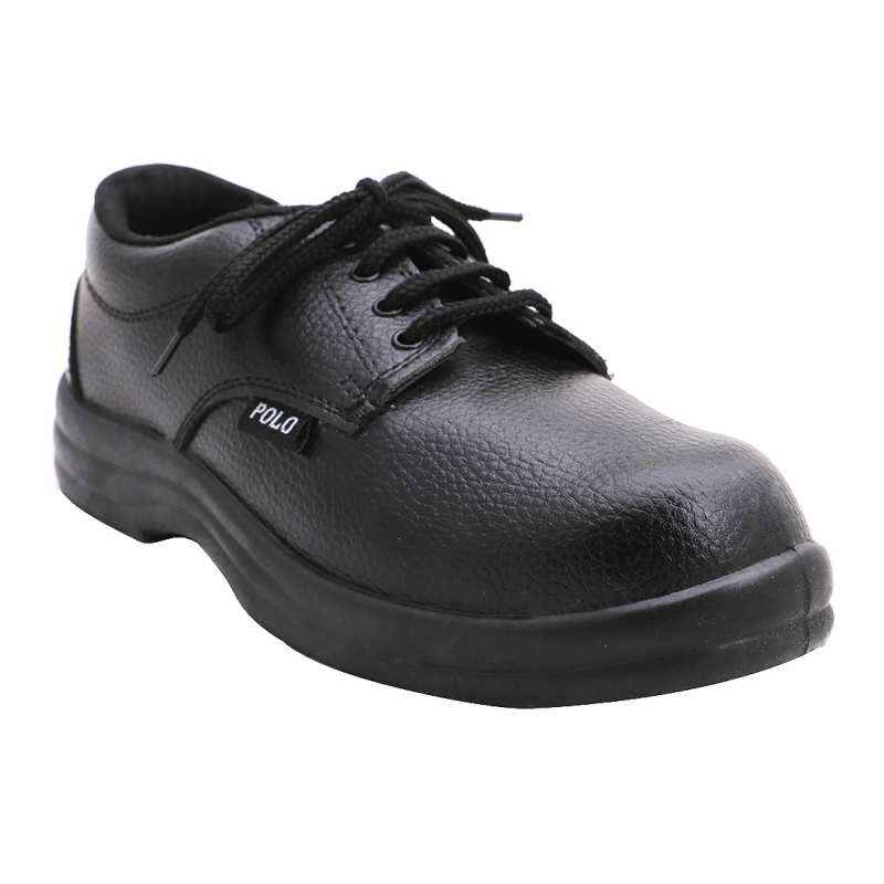 Polo Indcare Steel Toe Black Work Safety Shoes, Size: 9 (Pack Of 24)