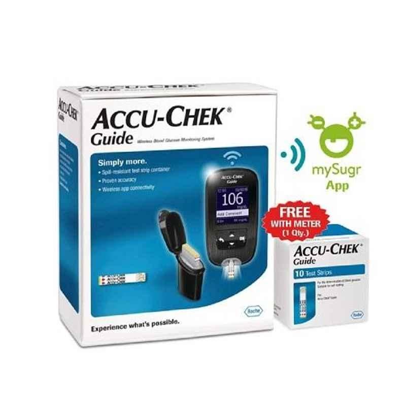 Accuâ€‘Chek Guide Black Bluetooth Blood Glucometer