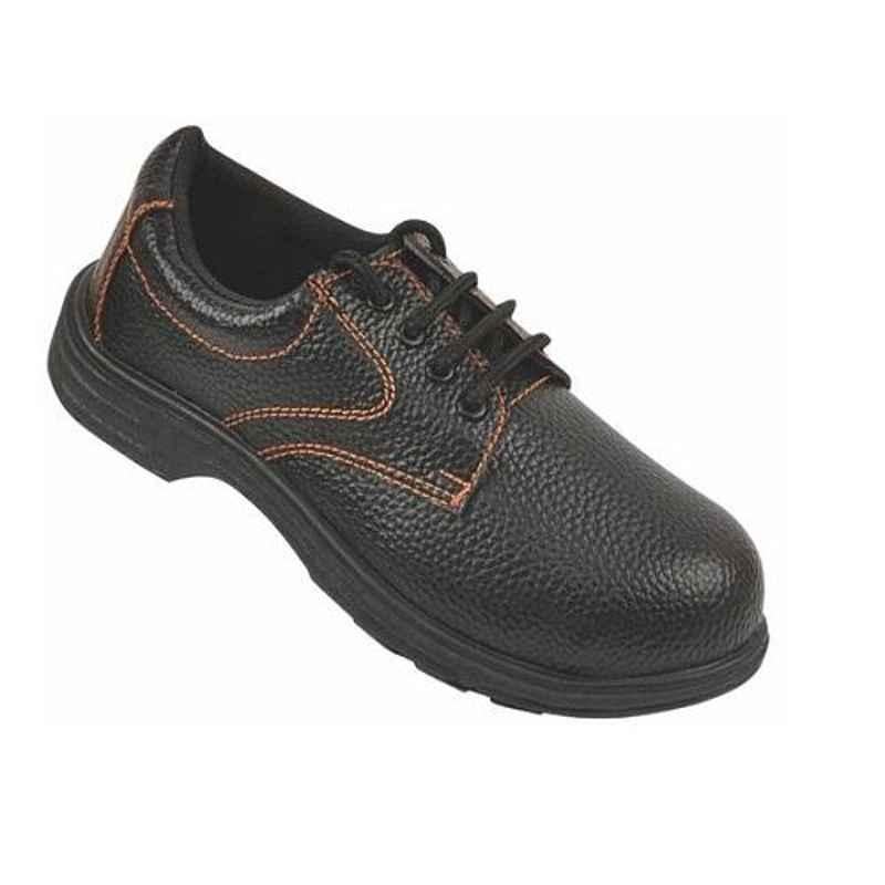 Captain KH33 Leather Steel Toe Low Ankle Black Work Safety Shoes, Size: 9
