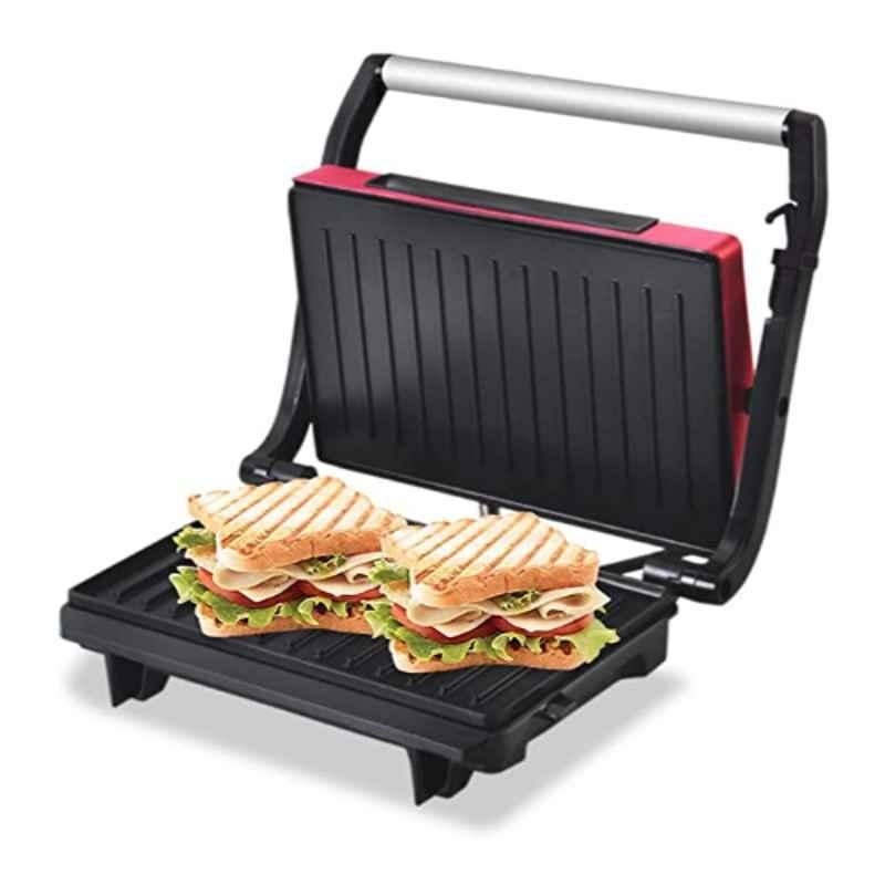 Inalsa 750W Plastic Black & Red Non Stick Coating Grill Sandwich Maker