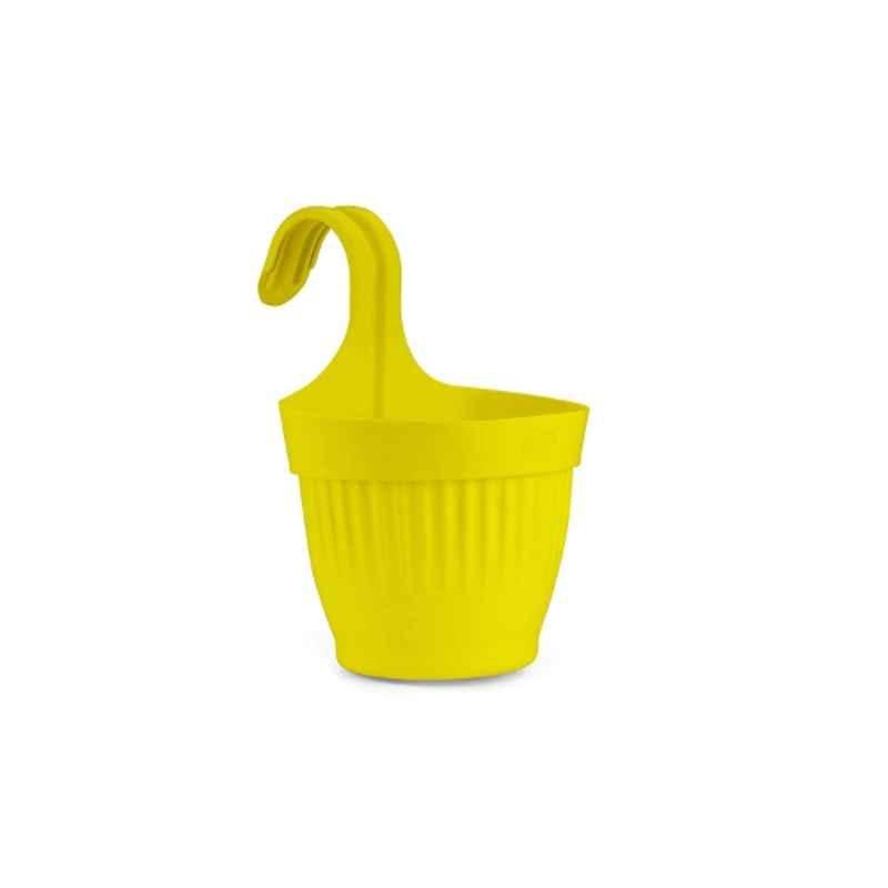 Gardens Need 11.5x18x26.5cm 100% Virgin Plastic Dzire Pot-07 Yellow Hanging Planter, (Pack of 5)