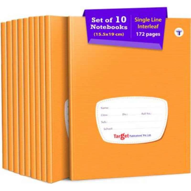 Target Publications Regular 172 Pages Brown Ruled Single Line Interleaf Notebook (Pack of 10)