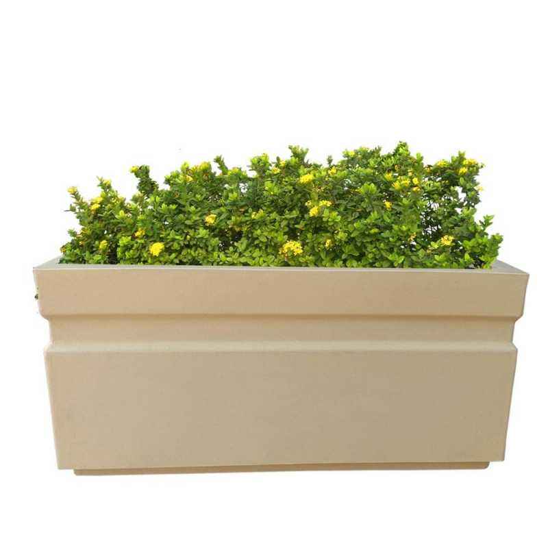 Fox B 11 Inch Rectangular Beige German Polymer Planter, GT 241111-B