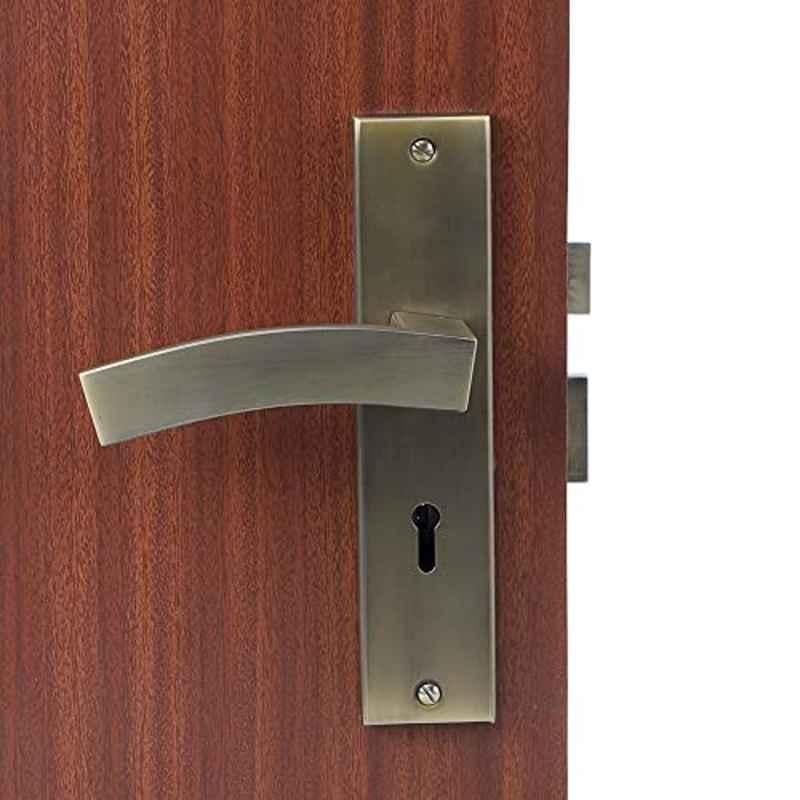 Homexpert LB10002 8 inch 60mm Stainless Steel Silver Cylindrical Plate Mortise Door Lock Set