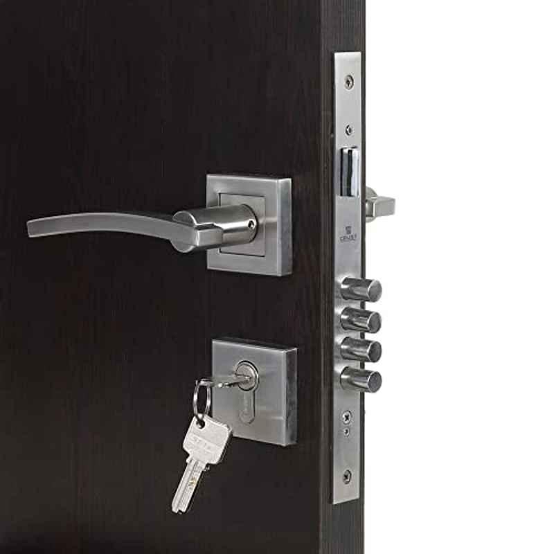 Handle Waala Rose Ivy-R-BSK 60mm Stainless Steel Silver Both Side Key Mortise Door Lock Set