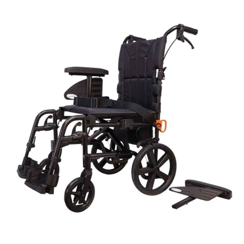 Everactiv Brisk 125kg Premium Transport Lightweight & Foldable Wheelchair with Dual Brake System, WJ-VA5O-ASBP