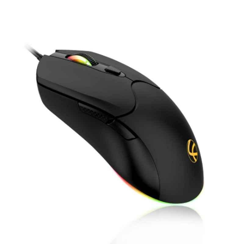 Lapcare L-80 RBG Black Gaming Wired Mouse, LOMORB7871