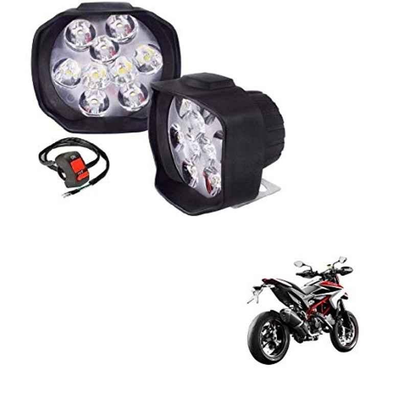 Kozdiko 2 Pcs Sheen 15W 9 LED 6000k Transformer Bumble Bee Style LED Fog Light Set for Ducati Hypermotard, koz_81325