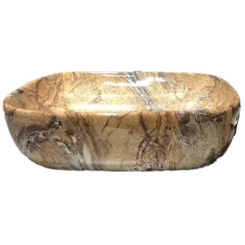 Hisre 45x33x12.7cm Ceramic Brown Table Top Wash Basin, SKT1018