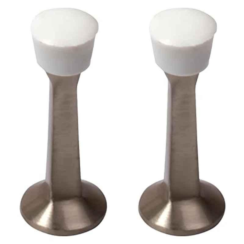 Screwtight 3 inch Zinc Finish Skirting Mount Door Stopper for Home, Office & Hotel, â€ŽZ230403A-2 (Pack of 2)