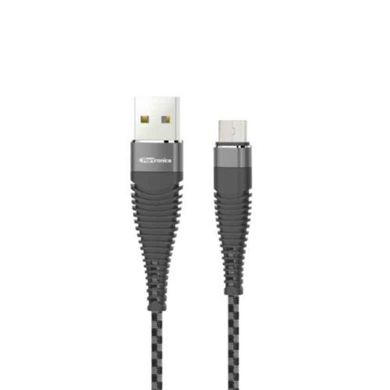 Portronics Konnect 4M 2.4A Black & Grey Micro USB Cable, POR-874 (Pack of 5)