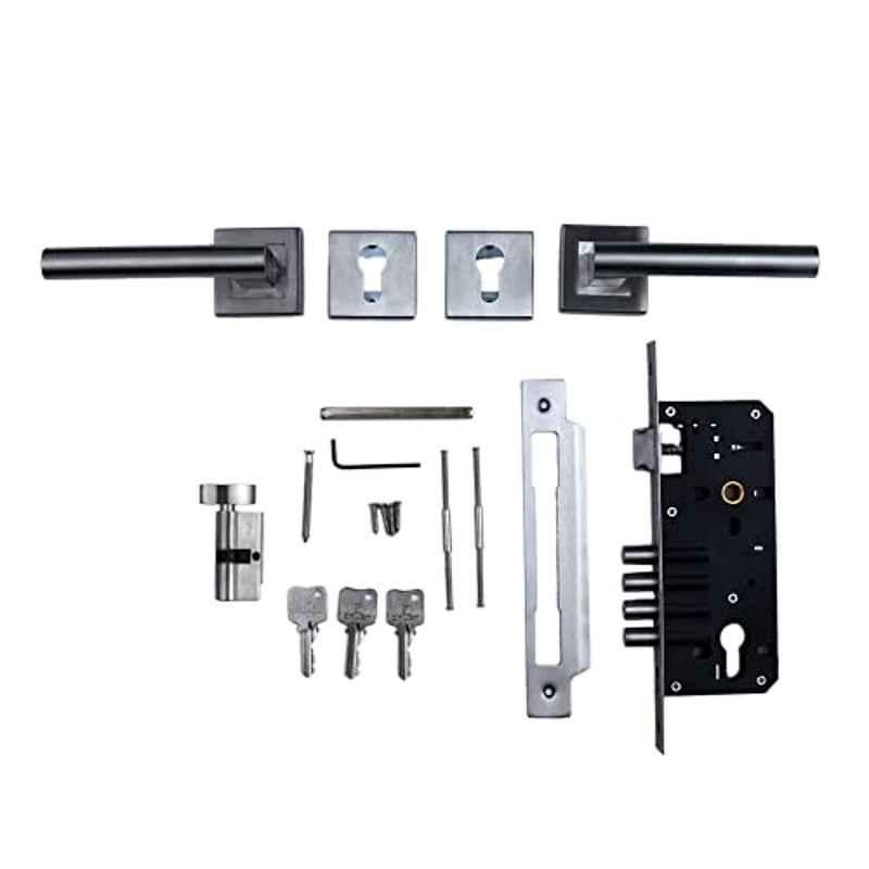 Saze 45x85mm â€ŽStainless Steel Satin Finish Mortise Main Door Lock Set, â€ŽSZ-MG-303-ROSE-OSK