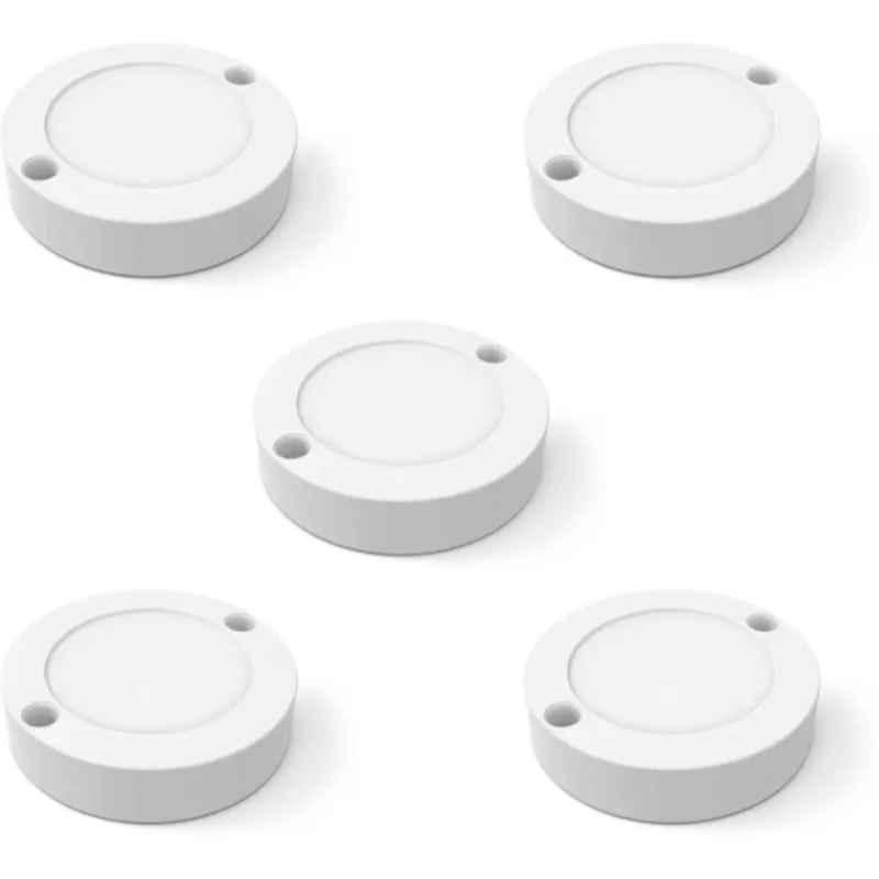 Fybros Zest 3W Polycarbonate White Round Decoration Surface Light for Home, FLS5878J (Pack of 10)