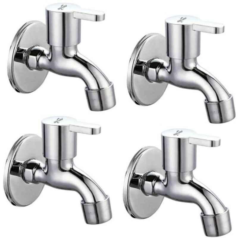 Neelkund Marc Brass & Stainless Steel Silver Chrome Finish Bib Tap (Pack of 4)