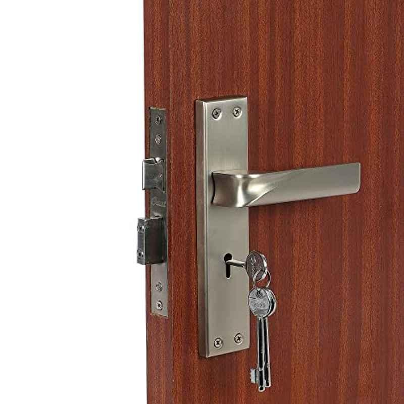 Voltizi 70mm â€ŽZinc â€ŽSatin Finish Mortise Door Long Keyed Lock Set for Main Door Long Keyed, CRZ016