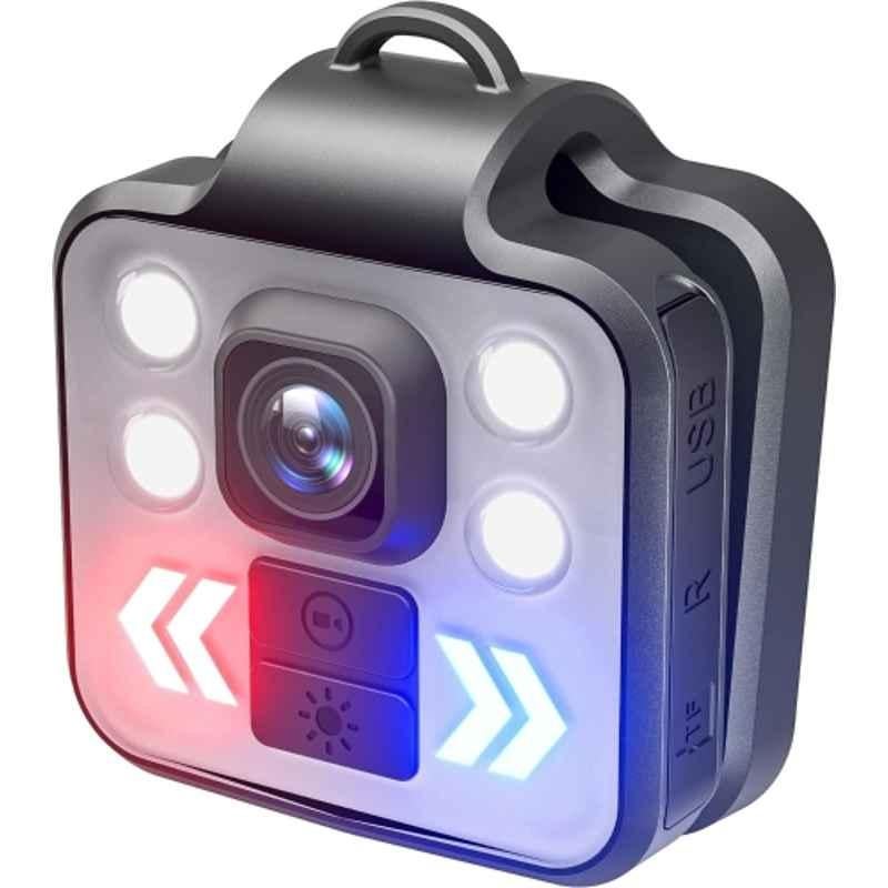 Smars 2MP Body Cam Waterproof Lapel Worn Chest Mount Video Camera with Flashlight & Police Light