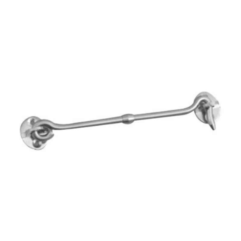 Smart Shophar 6 inch Stainless Steel Silver Round Gate Hook, SHA40GH-ROUN-SL06-P1 (Pack of 6)