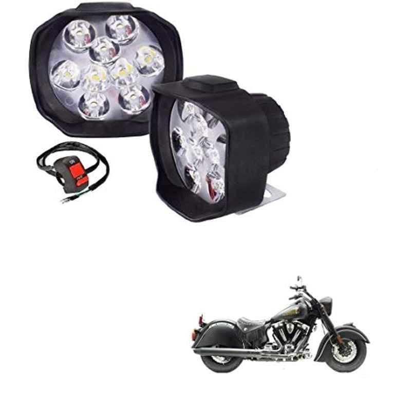 Kozdiko 2 Pcs Sheen 15W 9 LED 6000k Transformer Bumble Bee Style LED Fog Light Set for Indian X Chief Dark Horse, koz_81260