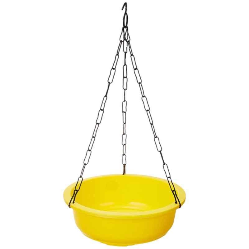 Gardens Need 4 Pcs 26x26x8.5cm 100% Virgin Plastic Bonsai-10 Yellow Hanging Planter with Iron Chain