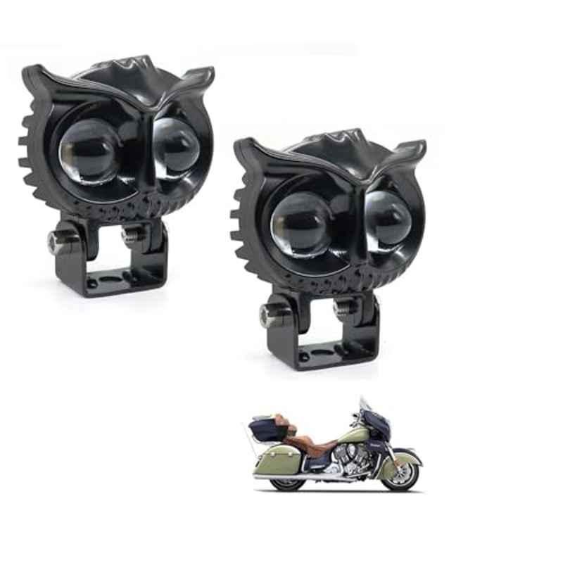 Kozdiko 2 Pcs Yellow & White Owl Eye Shape LED Amber Fog Light Set for Indian X Road Master