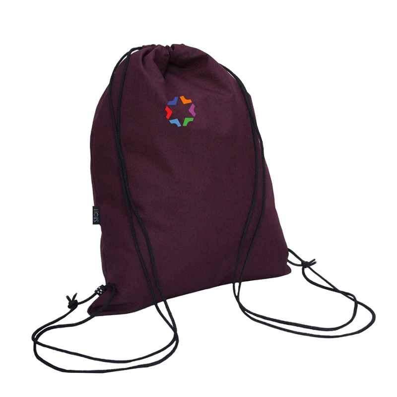 Stolt Fit Polyester 10-15L Maroon Drawstring Bag