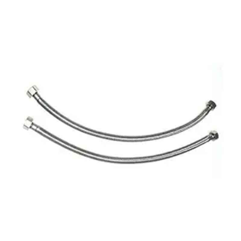 Riya 1/2x18 inch Stainless Steel 304 Straight Thread Connection Pipe for Geysers (Pack of 2)