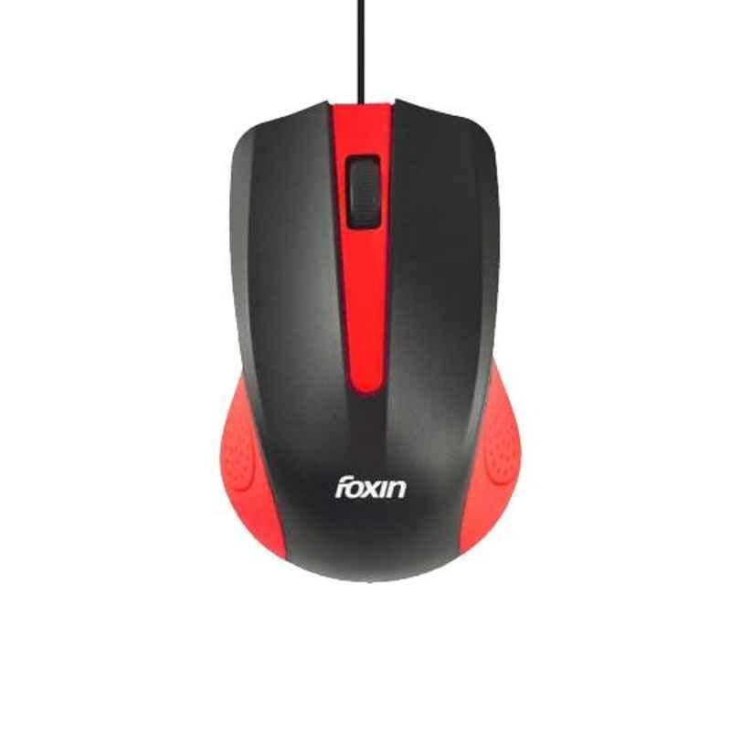 Foxin CLASSY Red Wired Optical Mouse