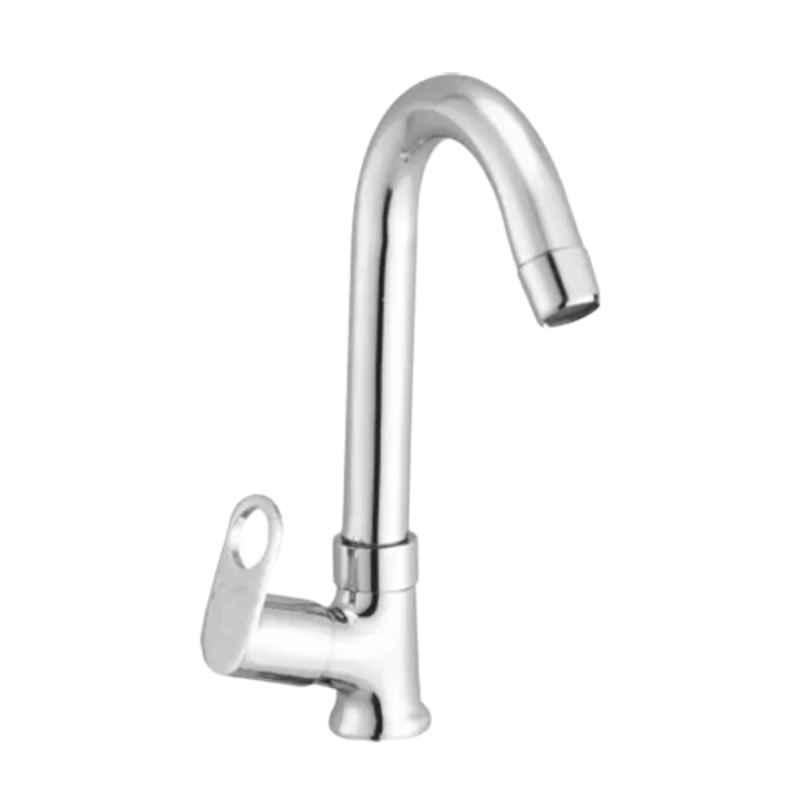 IRIS Exotic Brass Chrome Finish Swan Neck Pillar Tap