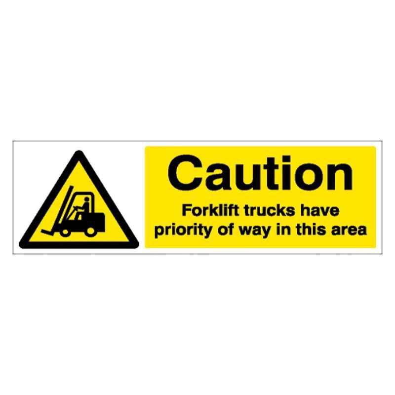 SUNSIGNS 300x100mm Vinyl & Sun Board Caution Forklift Trucks have Priority of Way in this area Signage, SN0221VNLM1HPIAAG