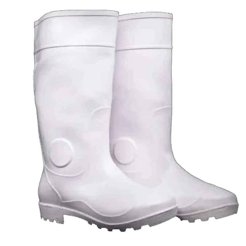 Hillson Century PVC Plain Toe Black Safety Work Gumboots, Size: 7