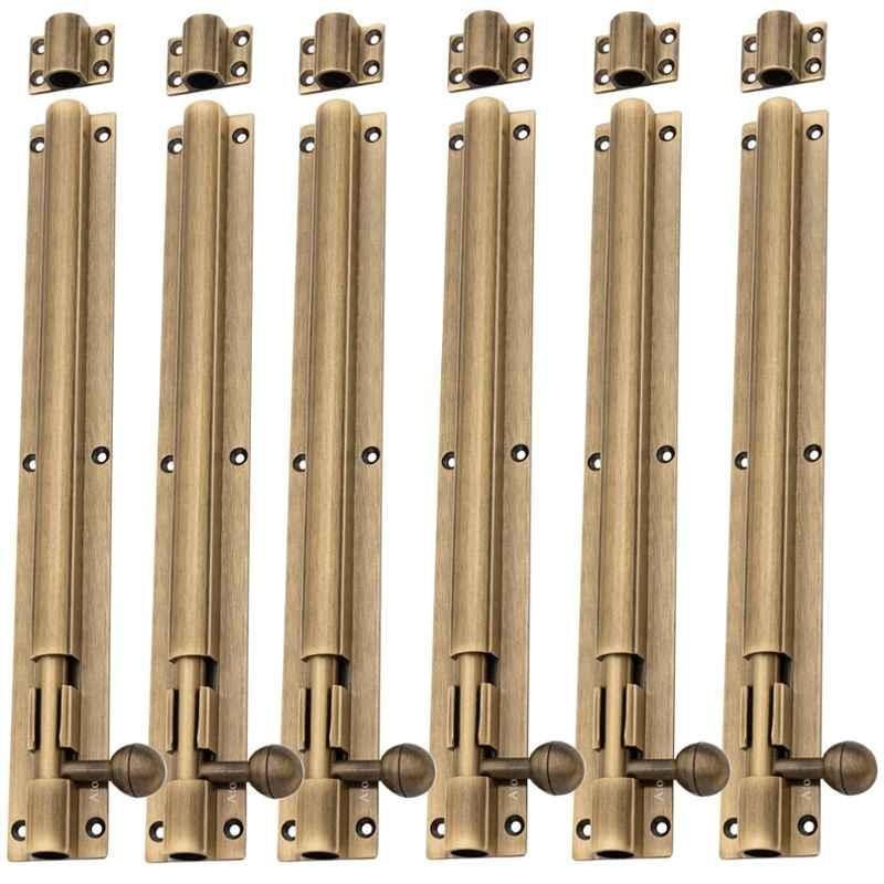 Atom 12 inch Aluminium Antique Finish Tower Bolt, TB001 (Pack of 6)
