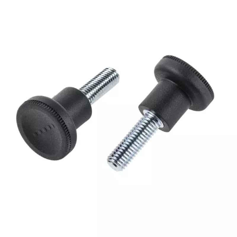 RS Pro M10 Black Knurled Clamping Knob, 4488921