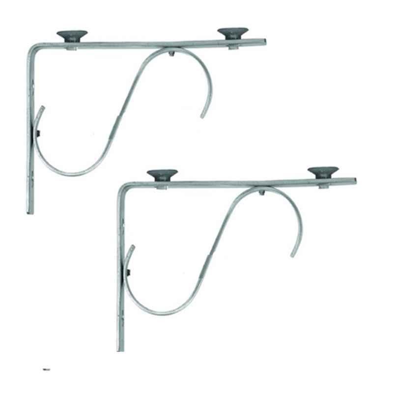 Smart Shophar 10 inch Stainless Steel Silver SL Type Glass Shelf Bracket, SHA40SB-SLTY-SL10-S1,