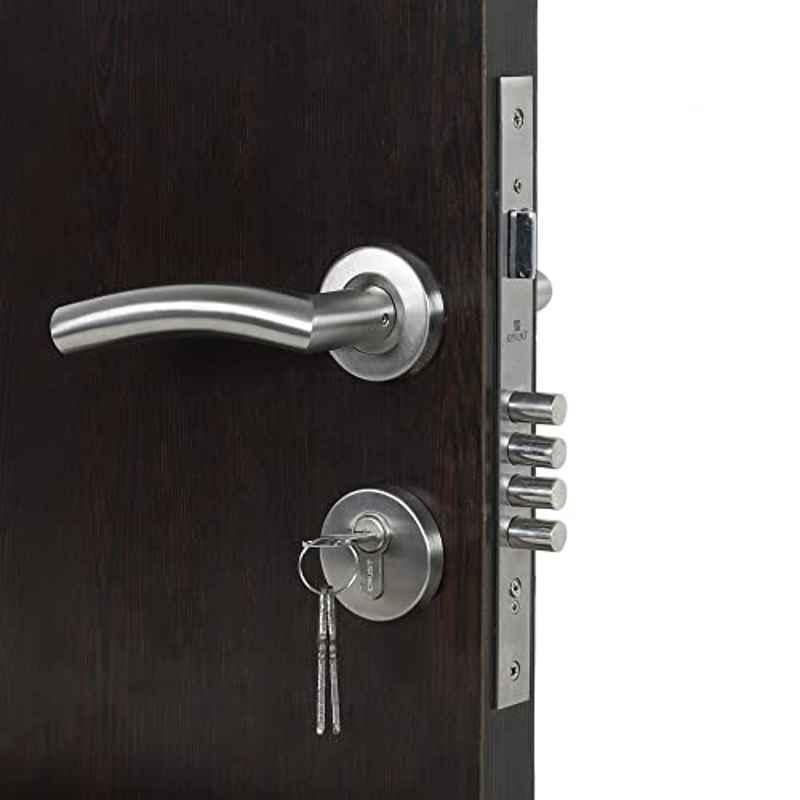 Homexpert Rose MG1105-R-BSK 60mm Stainless Steel Silver Both Side Key Mortise Door Lock Set